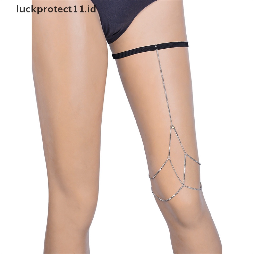 /Fashion Hot// Fashion// Pantai Tubuh Rantai Paha Rumbai Panjang Bersinar Berlian Imitasi Mutiara Rantai Kaki Perak.