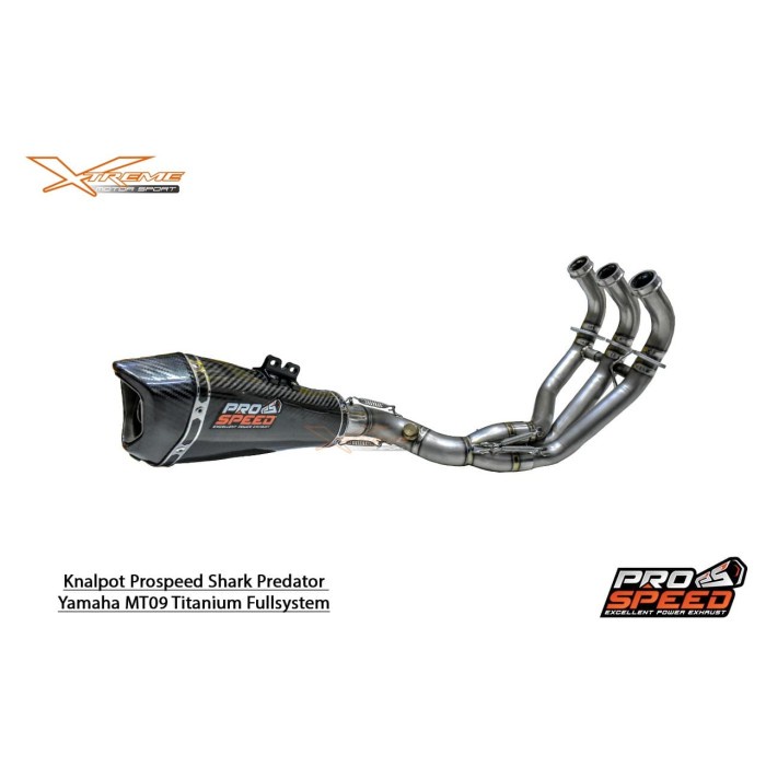 Knalpot Prospeed Shark Predator Yamaha Mt09 Titanium Fullsystem #Original