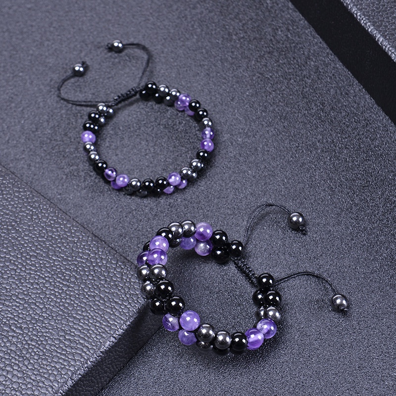 New Beads Gelang Pria Wanita Double Layer Couple Bangle Bracelet Serut