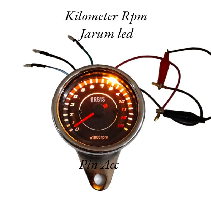 Spidometer/Kilometer/ Rpm Jarum LED Bulat Crome RX king Mega pro Tiger Scoopy Fino dill universal motor