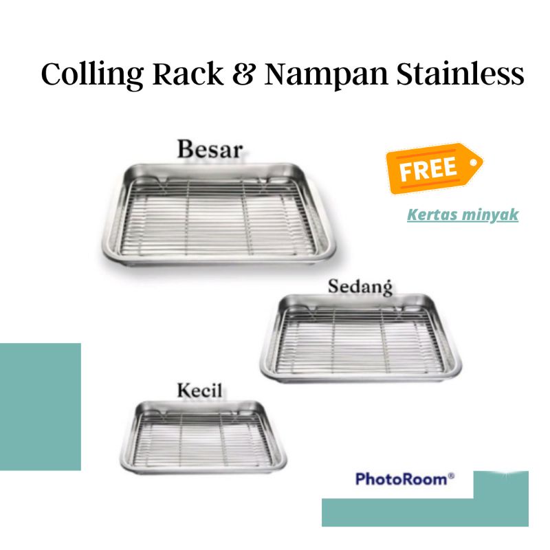 Colling Rack Dan Nampan Peniris Minyak+Kertas Minyak