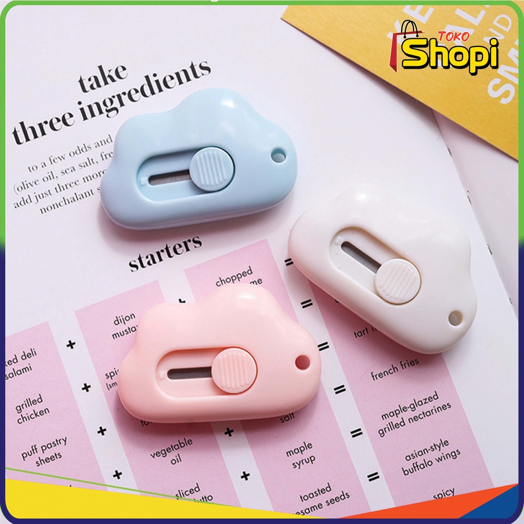 

♚ ♚Cutter Mini Portable Karakter Awan Pisau Pemotong Kertas Cutter Sekolah