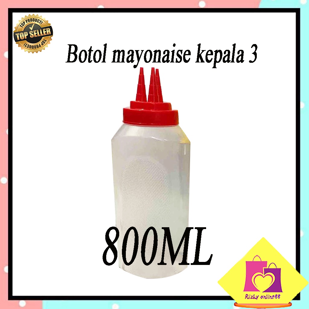 Rizkyonline88 Botol mayones mayonaise kepala 3 ukuran 800ML MAYO008-K3