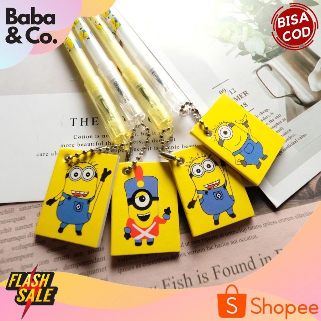 

PULPEN GANTUNGAN BUKU MINION PEN BUKU DESPICABLE ME MINION LUCU UNIK MURAH ALAT TULIS SEKOLAH KANTOR ATK MURAH BISA COD