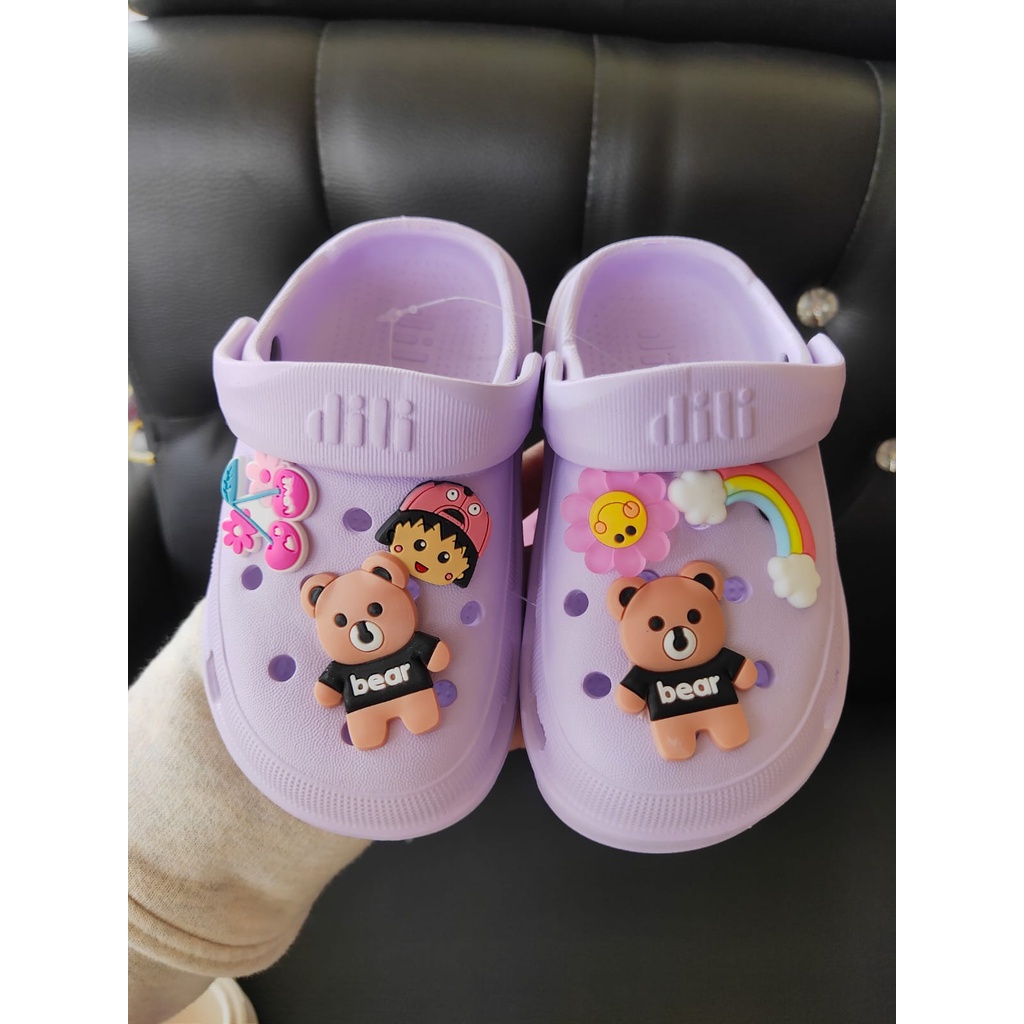 SANDAL BAIM  FUJI ANAK PEREMPUAN GOLFER DILI AKSESORIS TEDDY BEAR TERLARIS 805 (24-35) SANDAL BAIM ANAK PEREMPUAN TERBARU TAHUN 2023