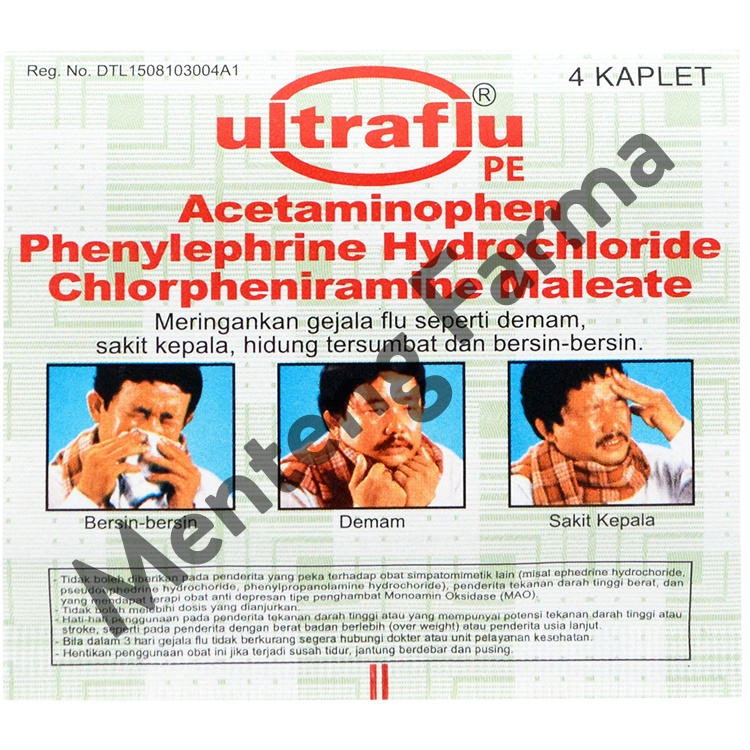 Ultraflu PE 4 Tablet - Obat Flu Demam Sakit Kepala dan Hidung Tersumbat
