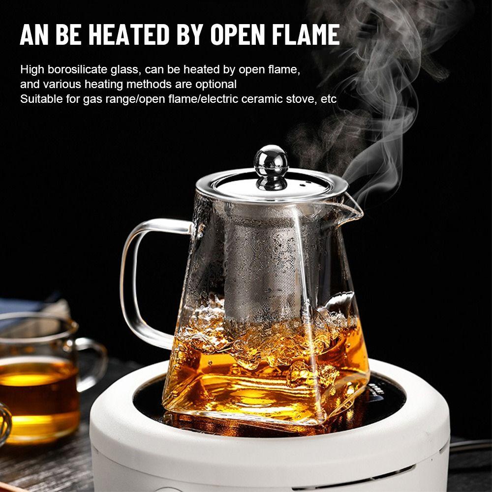 Top 750ML Teko Kaca Kapasitas Tinggi Seluruh Keluarga Aksesoris Dapur Travel Cooker Portable Teapot