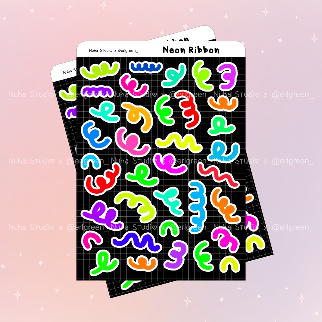 

Sticker by erlgreen_ | Neon Ribbon Confetti | Aesthetic Sticker Estetik Stiker HP Laptop Botol Cute Waterproof Scrapbook Diary Journal Bujo Anti Air