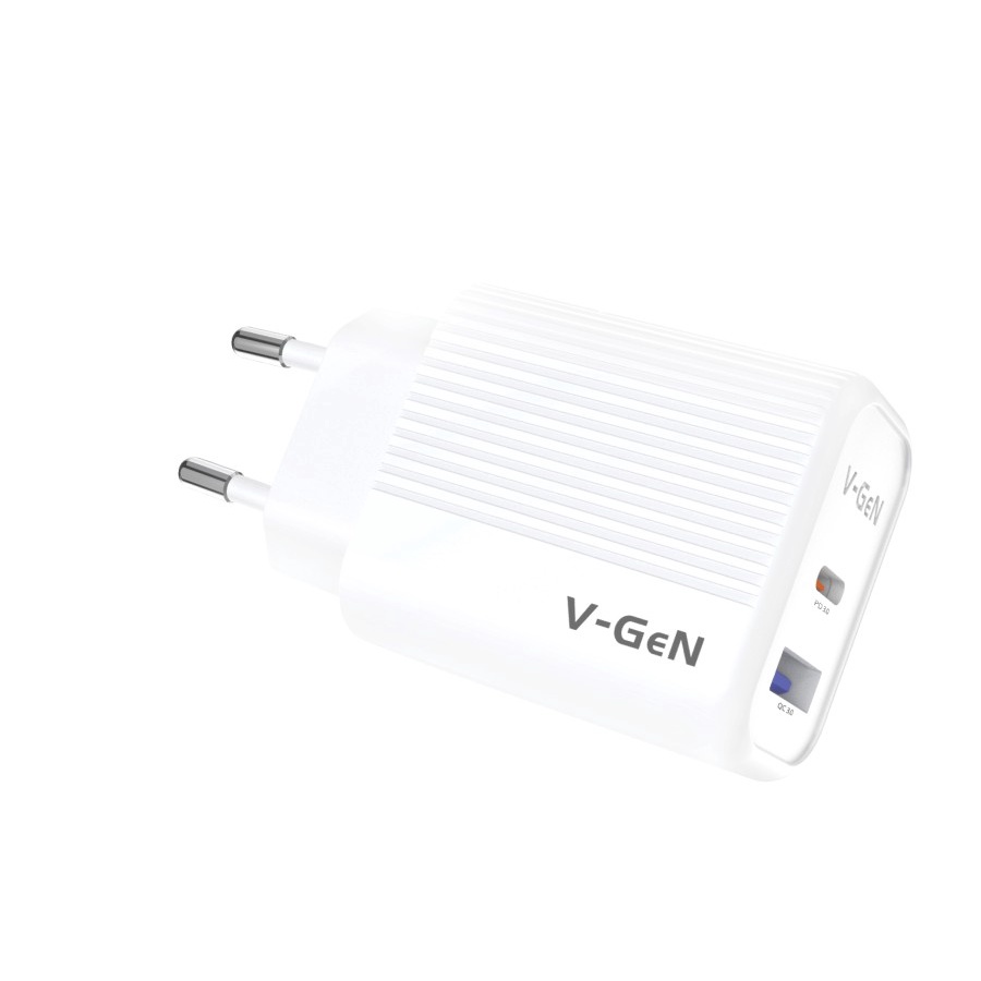 Adaptor Charger V-GeN VTC2-24 Dual Fast Charging QC3.0 PD 20W Type C