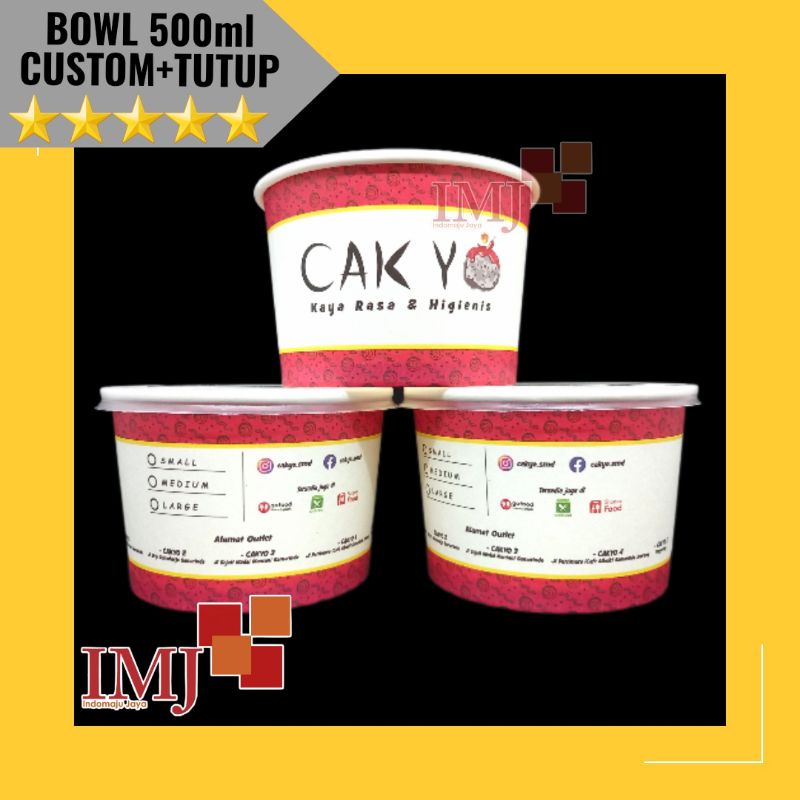 CETAK PAPER BOWL 500ML CUSTOM DESAIN FULL COLOR PAPER BOWL 500ML MANGKOK PAPER BOWL 500 ML