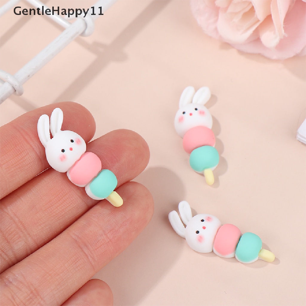 GentleHappy 3pcs Dollhouse Miniture Three-color Bunny Skewers Set Decoration Accessories id