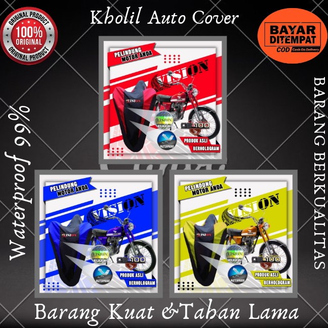 COVER SARUNG MANTEL PELINDUNG MOTOR VISION VERZA TIGER CB100 ANTI AIR