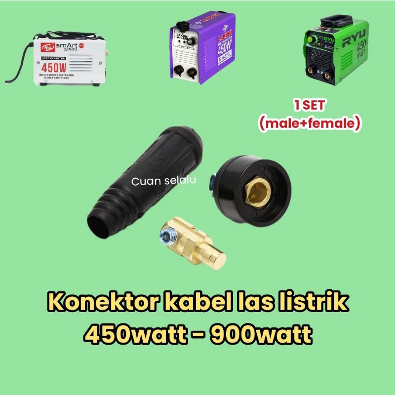 Socket/connektor kabel las listrik 450 | 900 Watt - male female - LAKONI BASIC FALCON