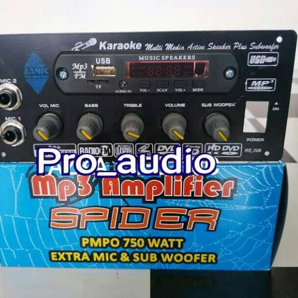 Murah Kit Speaker Aktif SPIDER MP3 player Power Amplifier