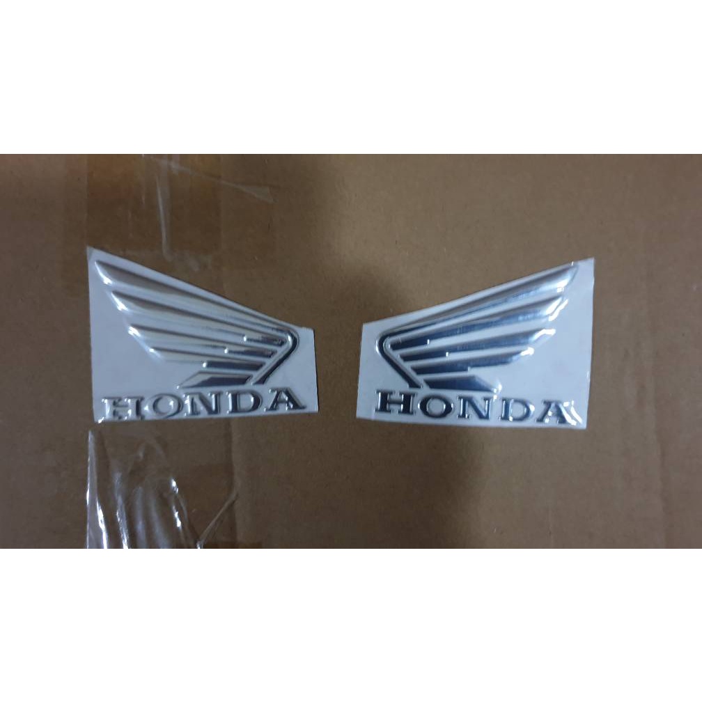 Emblem Sayap Vario 150 Honda Timbul Logo Wing Wings Sticker 2 Pcs Sepasang Kiri dan Kanan Krom Chrome Gold Red Black Silver Hitam Merah Emas Vario 150 Pcx Rc100 Astrea Star Prima C70 Original Ori