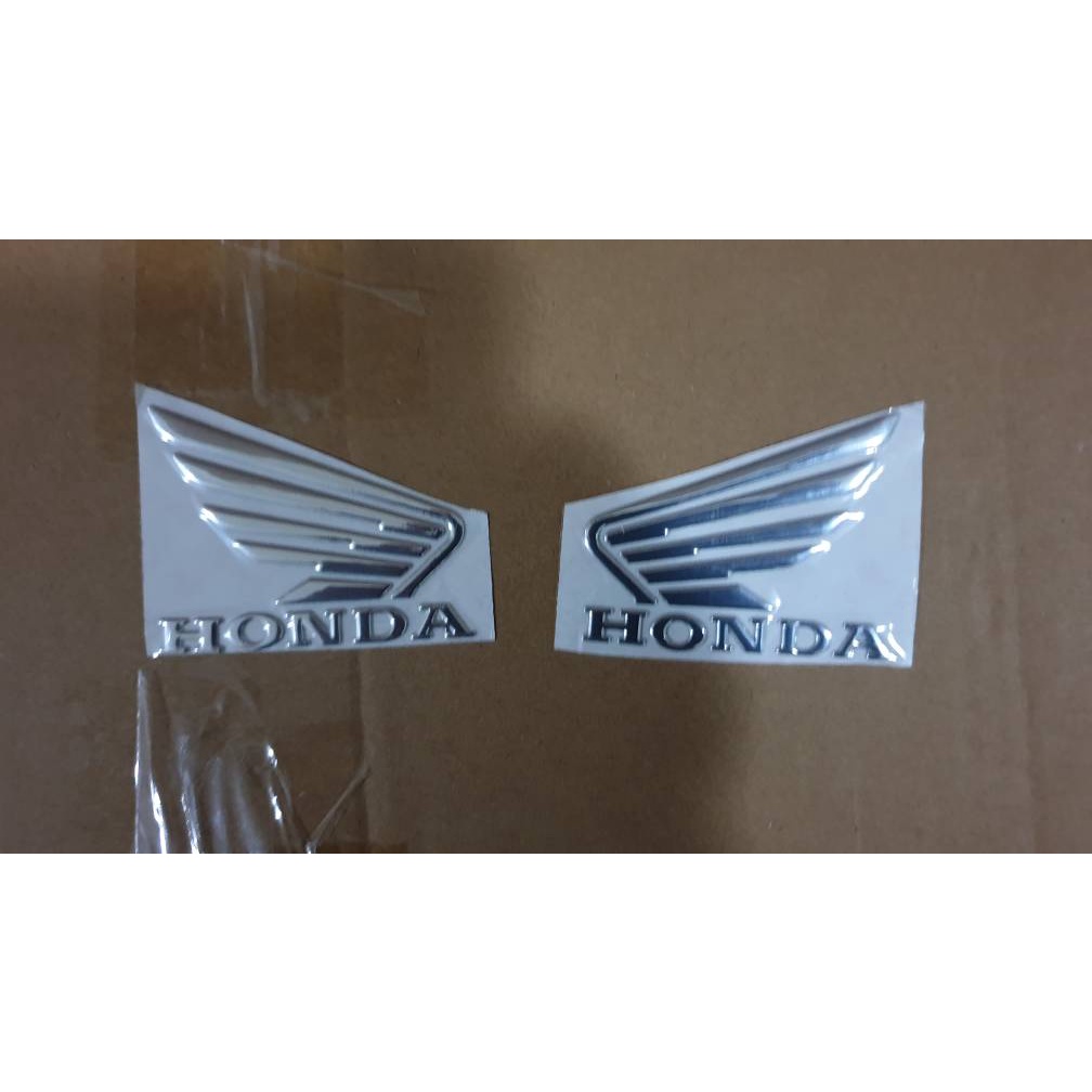 Emblem Sayap Vario 150 Honda Timbul Logo Wing Wings Sticker 2 Pcs Sepasang Kiri dan Kanan Krom Chrome Gold Red Black Silver Hitam Merah Emas Vario 150 Pcx Rc100 Astrea Star Prima C70 Original Ori