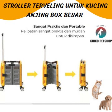 PET CARGO STROLLER TERVELLING BOX HEWAN KUCING ANJING