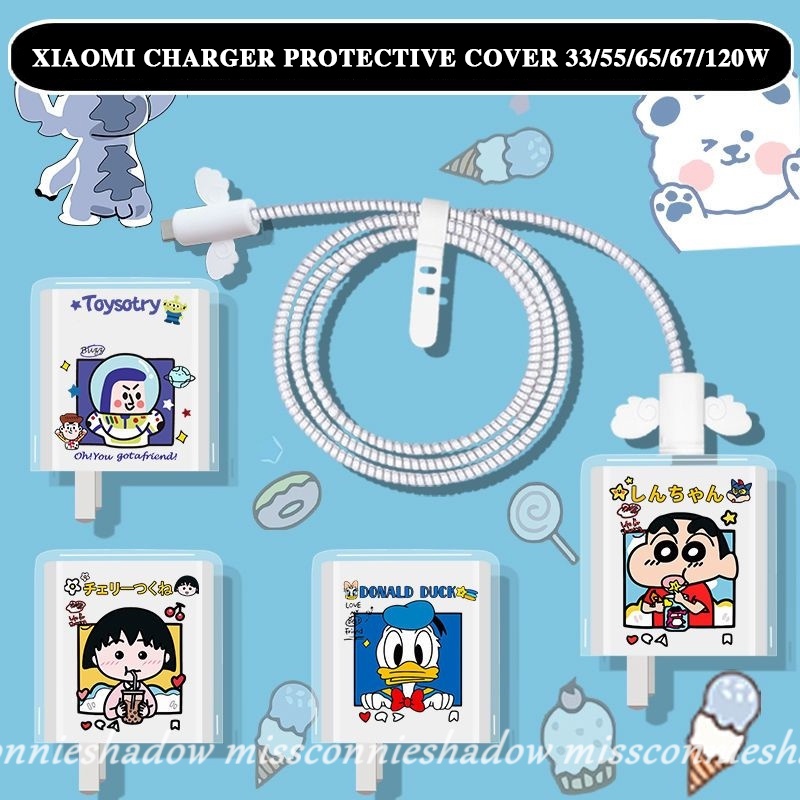 Kartun Karakter Anime Lucu Charger Plug Cover Kompatibel Untuk Apple18/20W Adaptor Charger Lembut TPU USB Cable Spring Line Wrap Protector Data Line Cord Atur Lilitan Kawat Ikat