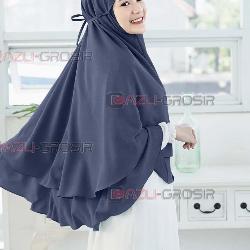 Promo オ Khimar Kalya 2 Layer Jumbo Syari non Pet Tali Diamond Bergo Kerudung Jilbab Hijab Instan