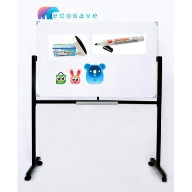 

Whiteboard Standing Magnetic 90x120 cm EcoSave - Papan Tulis 90 x 120