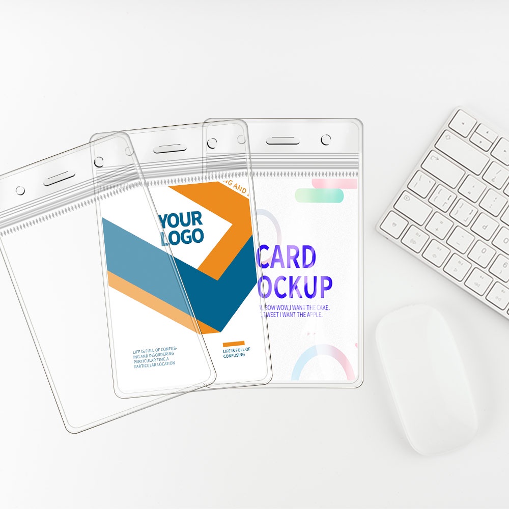 1 /10Pcs PVC Transparan Anti Hilang ID Card Lengan Tahan Lama Tahan Air Kartu Kerja Pelindung Lengan Bisnis Kredit ID Card Holder Case Untuk Kantor Sekolah Perusahaan