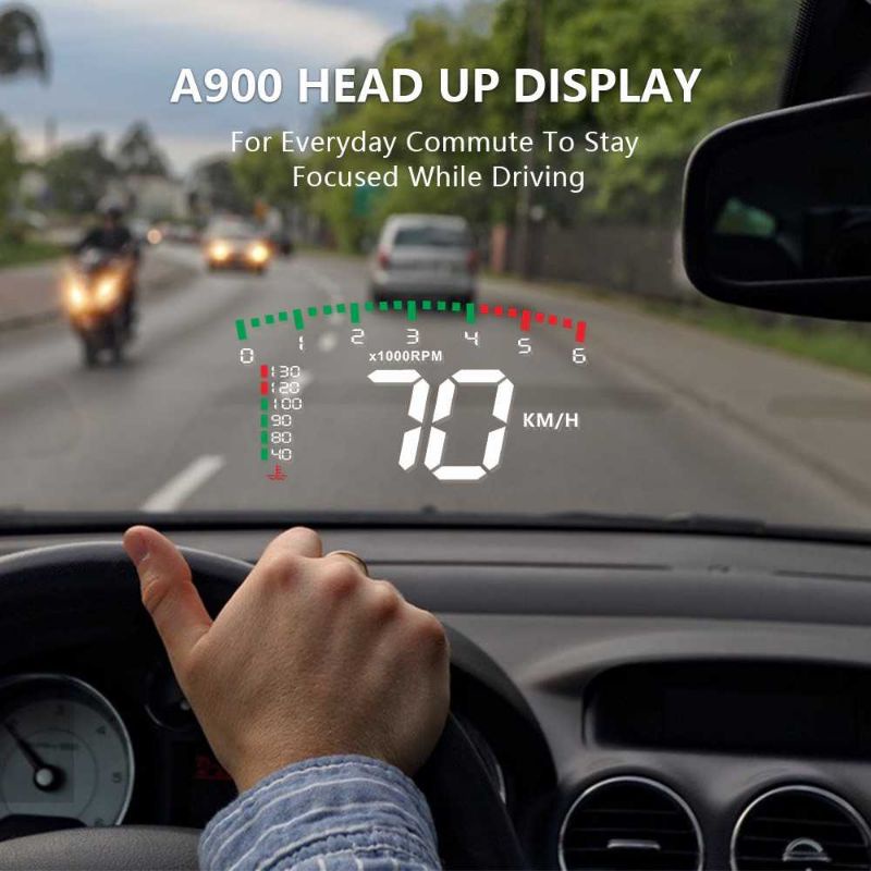 GEYIREN Display HUD Mobil OBD2 Speedometer Head-Up Projector - A900