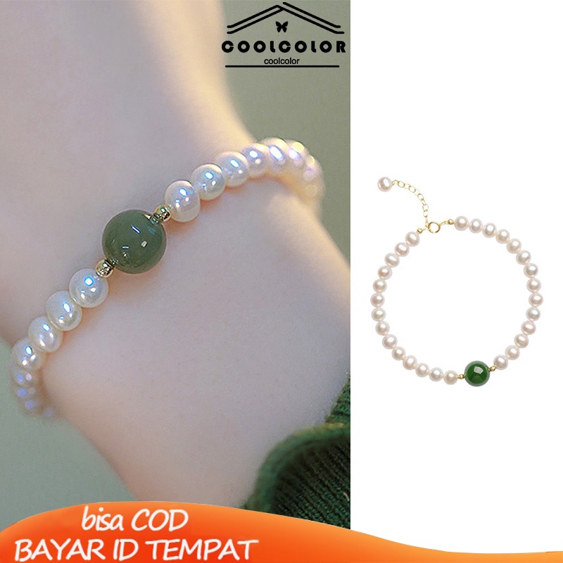 COD❤️Qingdai gelang mutiara wanita Gelang Wanita Korea Merek Keberuntungan Lampu Aksesoris simple murah Fashion Ready Stock