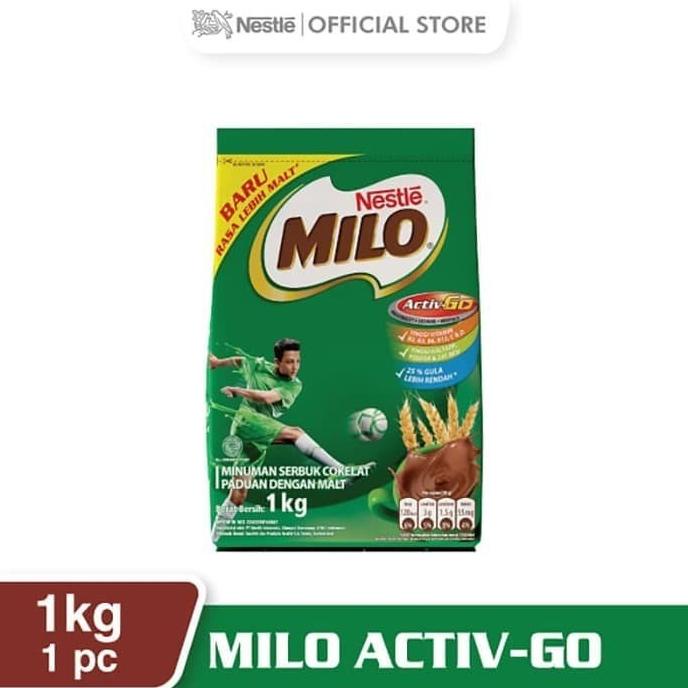 

NESTLE MILO Activ-Go Coklat Pouch 1 Kg TERLARIS TERPERCAYA ORIGINAL