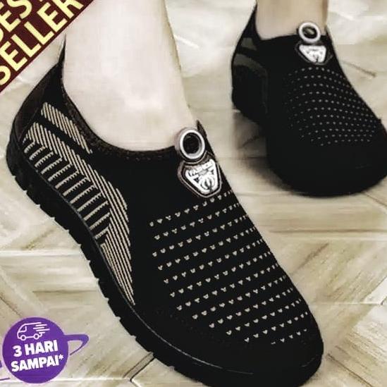➢Kekinian dedinbrado - sepatu wanita slip on fashion joging [4HD]