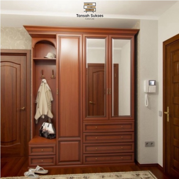 WARDROBE LEMARI PAKAIAN CUSTOM HANGER BAJU KAYU JATI BERKUALITAS BEST SELLER