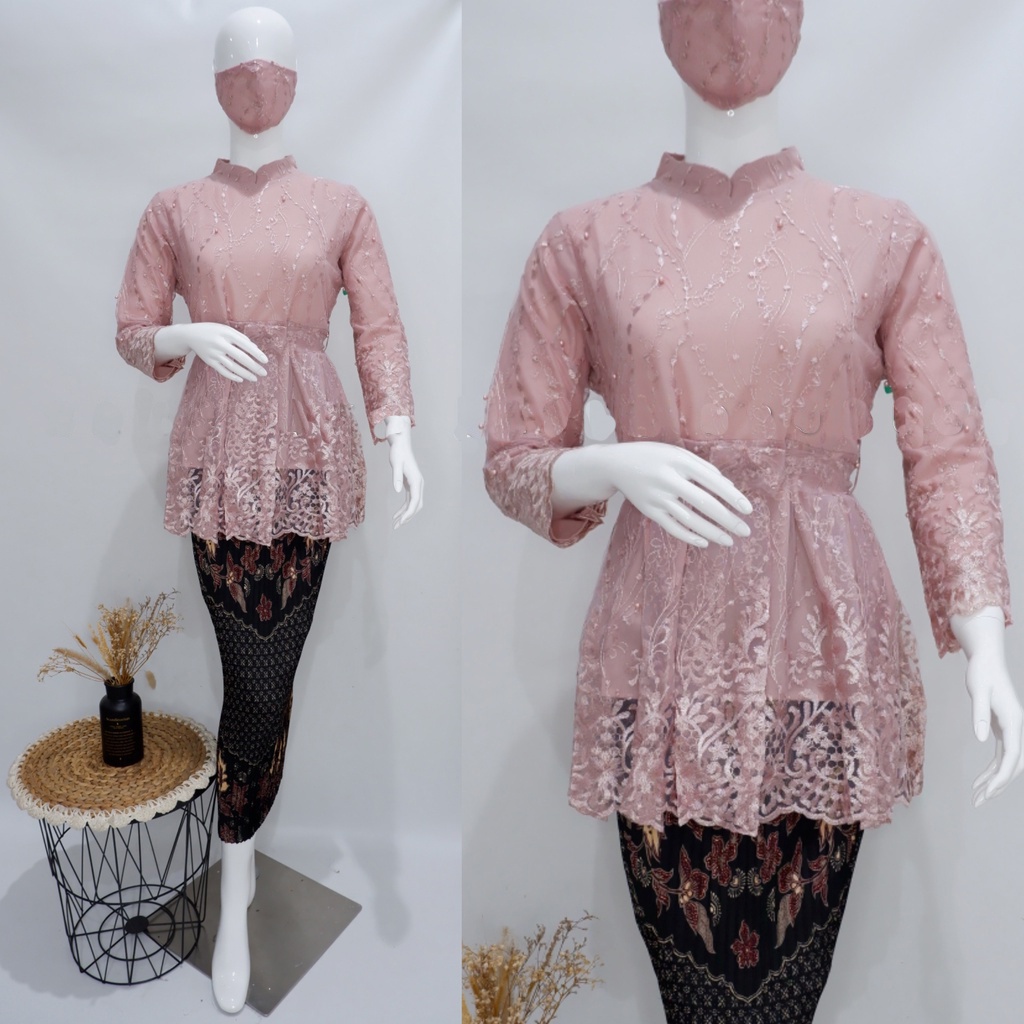 SHOPASHOP SOLO Batik Kebaya Blouse Brokat Rempel Kerah Shanghai