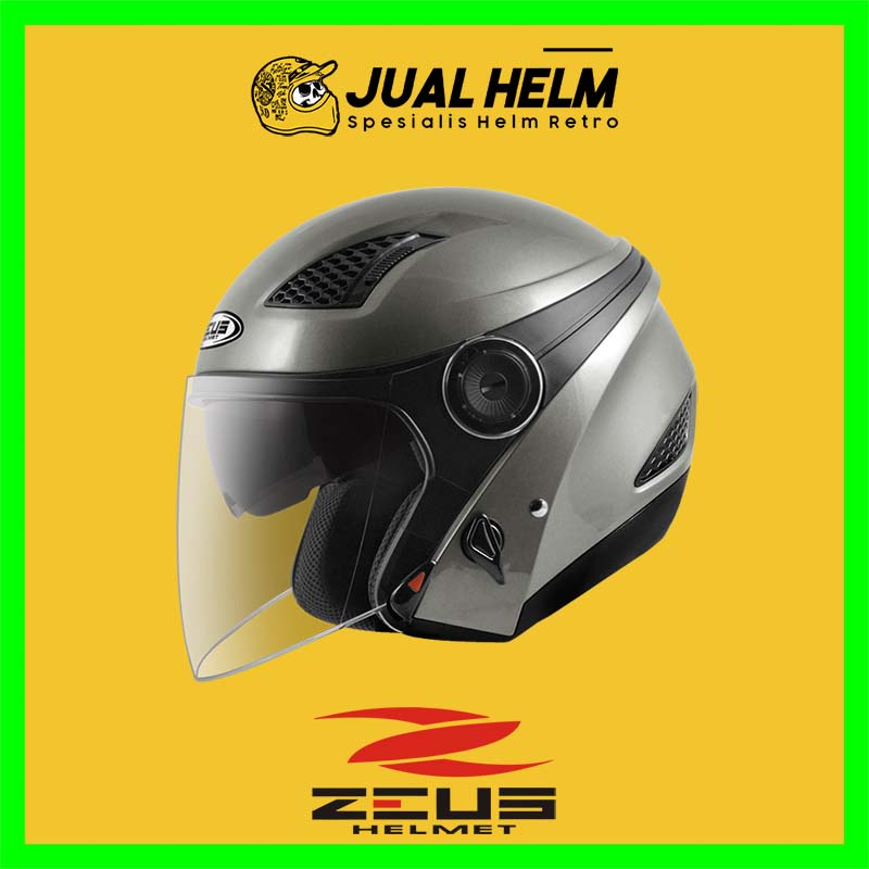 Helm Zeus ZS610 Solid Dark Silver Glossy | Zeus ZS 610 Double Visor