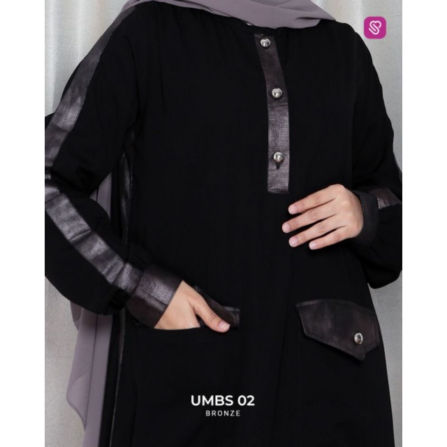 GAMIS TERBARU UMBS 02 UKHTI MUNIRA BLACK SERIES | Gamis Hitam UMBS02 Bahan Jetblack / Pretty Woman G