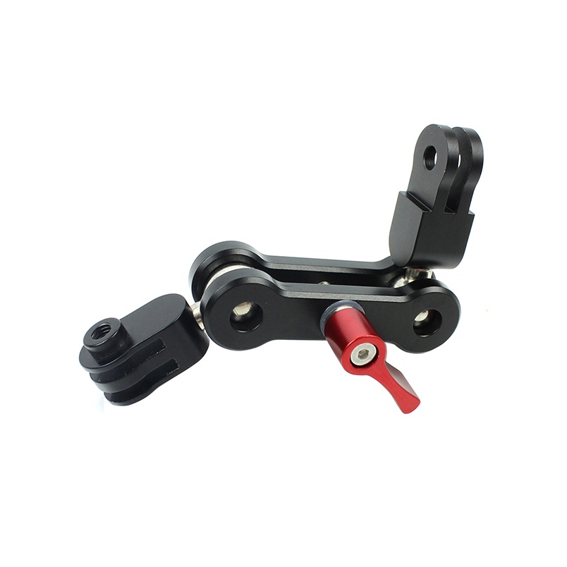 GOPRO Aluminium Alloy Magic Arm Mount Adapter Dual Head Pivot Activity Connector Rotasi360 Untuk Kamera Osmo Action EKEN