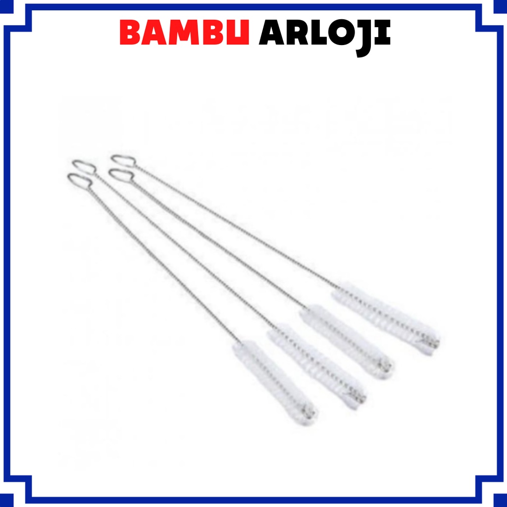 BAJ Sikat Sedotan Stainless Steel Brush Straw Stain Less Bengkok Lurus PR050