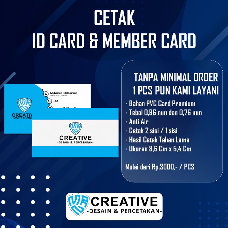 

Cetak ID Card, Member Card, Nomor Antrian, Kartu Pelajar, Kartu Parkir, Kartu Diskon, Kartu Event, Kartu BPJS, Kartu Nikah, Kartu Paksin Dll. Murah Tanpa Minimal Order Kualitas Super.