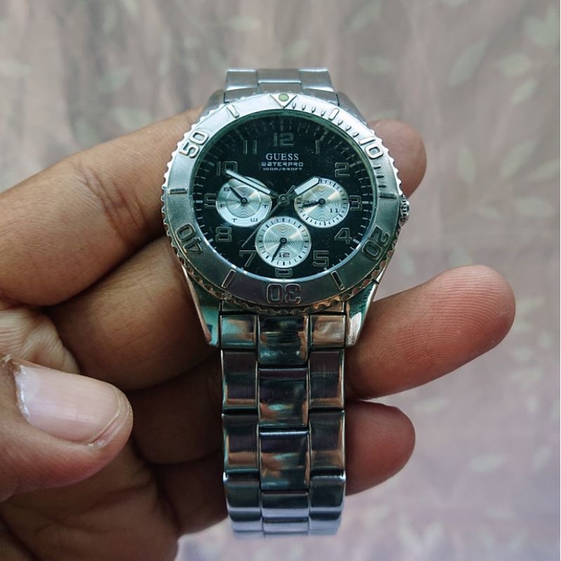 Jam Tangan Guess Waterpro G95419G Black Panda