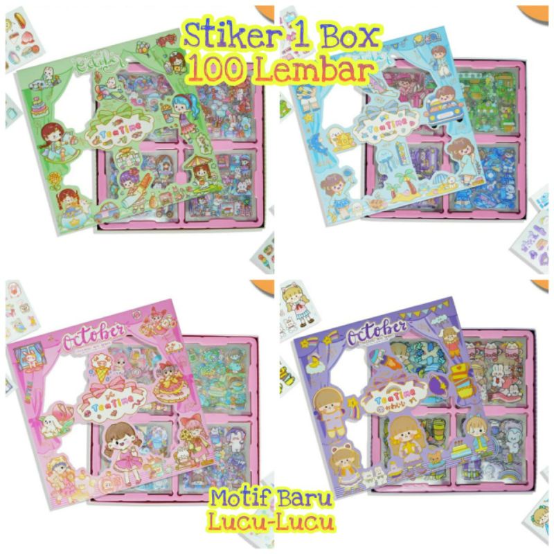 

Stiker 100 Lembar Box Sticker Aesthetic Motif Kartun Korea Lucu Terbaru Anti Air Dekorasi Handbook Scrapbook DIY