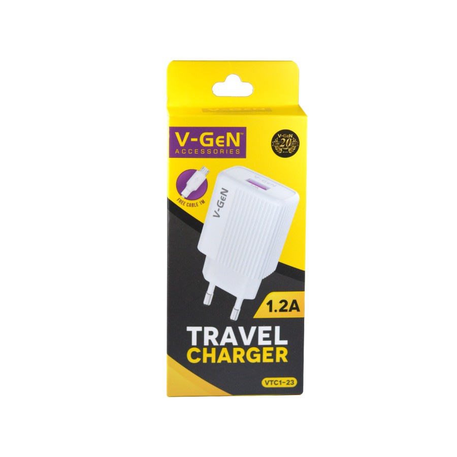 Adaptor Charger V-GeN VTC1-23 1.2A Travel Charger VGEN