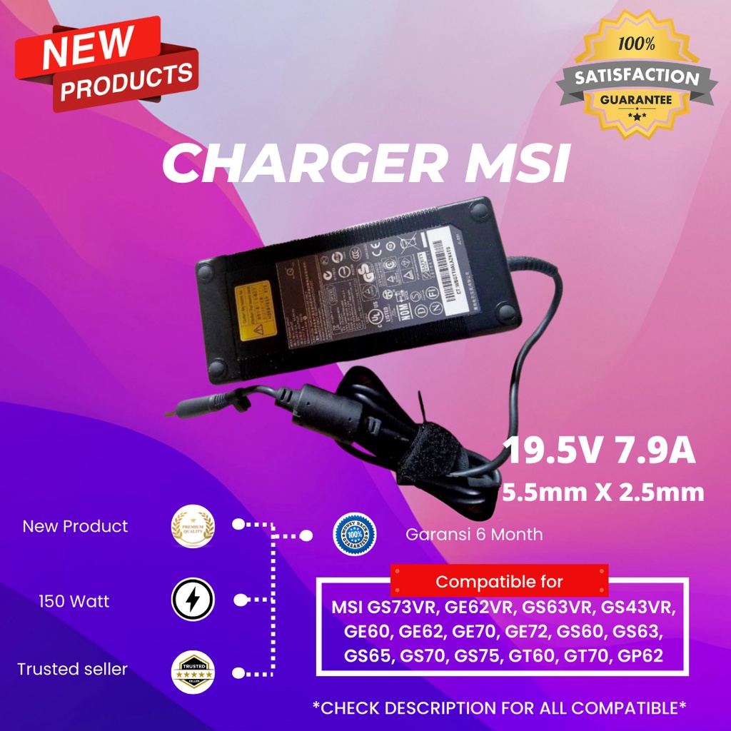 Adapter Adaptor CHARGER Laptop MSI GL63 RD
