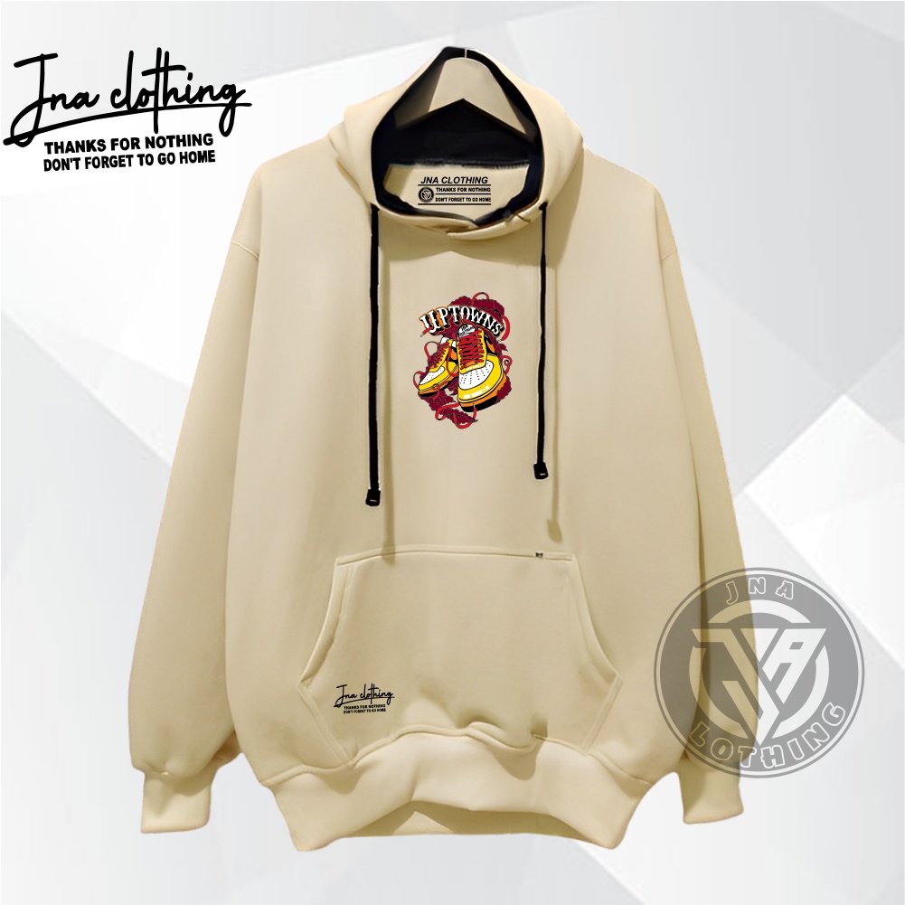 Hoodie Pria Distro Premium Cream Sablon Sneakers Original JNA Bandung Sweater Stlye Terpopuler Graffity Hudie Jumper Oversize