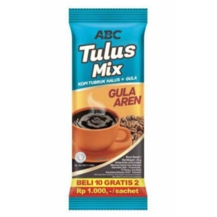 Kopi tubruk halus + gula ABC Tulus Mix gula aren (1 renceng isi 10+2 berlaku selama promo jika TDK akan kembali 1 renceng isi 10) kopi enak dan murah