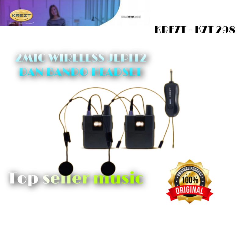 MIC KREZT WIRELESS HEADSET2 BANDO KREZT KZT298 ORIGINAL 2MIC WIRELESS