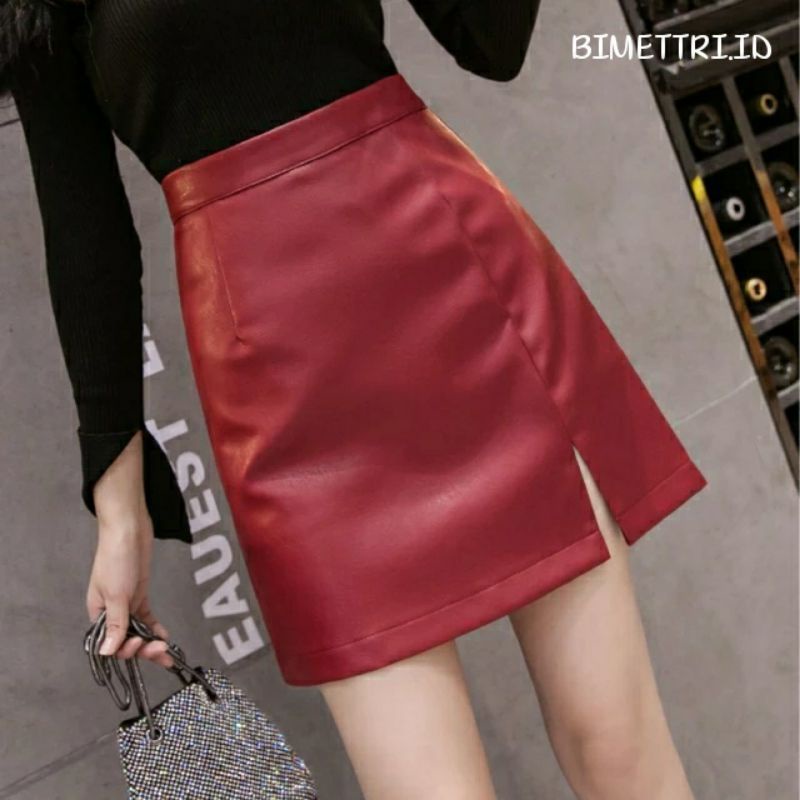 Rok Mini korean / Korean Mini Split Sexy Bodycon / Rok Mini Belah Sampung