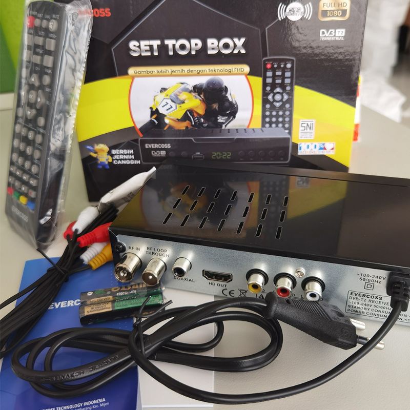 set top box original evercoss DVB T2