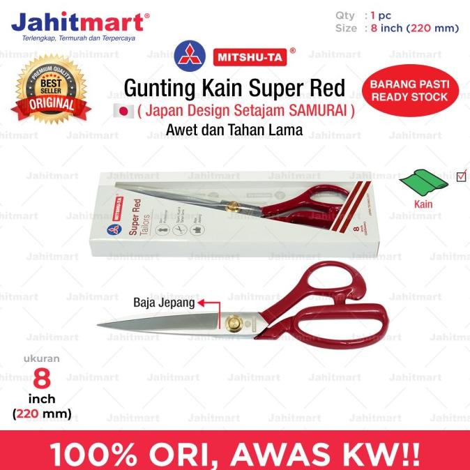 

[BISA COD] Gunting Kain Super Red Merk MITSHU-TA 8 inch