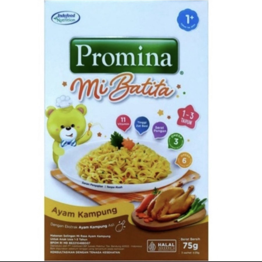 Khas Jaya Promina mi batita Mie goreng rasa ayam kampung 75gr 1-3 tahun mie anak