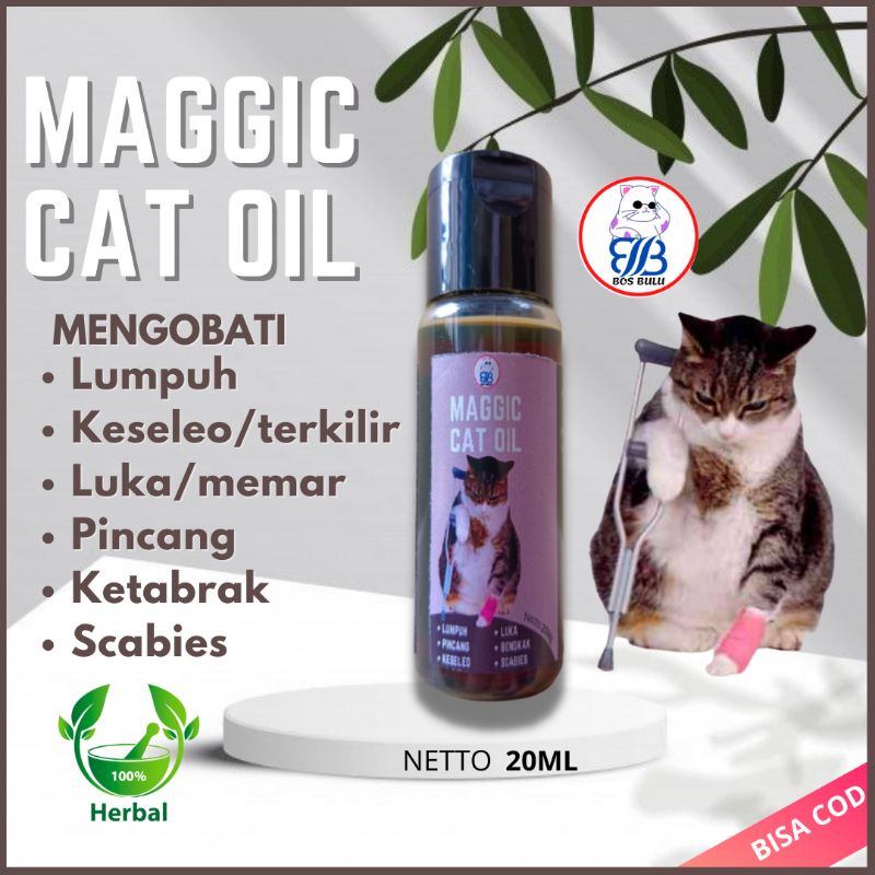 maggic cat oil obat pincang patah kaki luka keseleo kucing 20ml