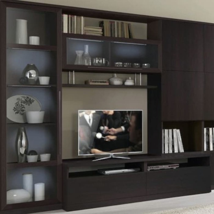 kabinet tv meja tv backdrop tv hpl