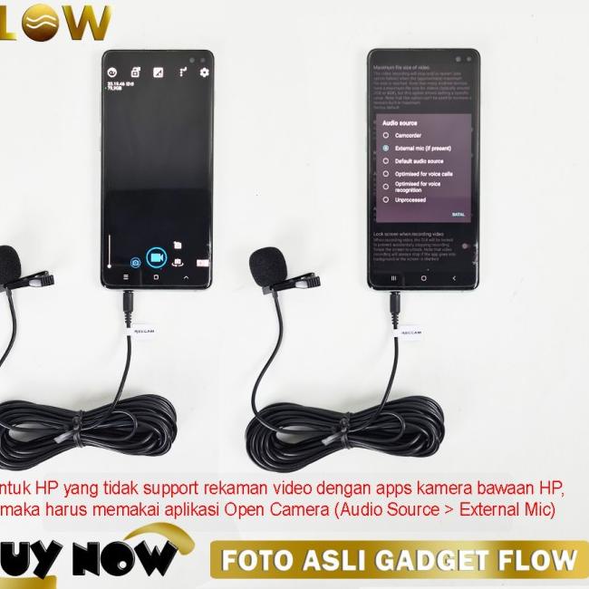 Terpercaya Microphone Mic Clip On 6 METER 3.5mm TRRS 4 Pole Smartphone HP